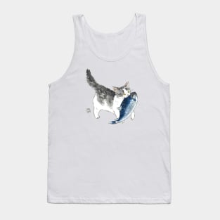 Cat and fish Tank Top